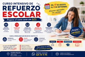 Curso intensivo de refuerzo escolar en Coslada para alumnos de Primaria, ESO, Bachillerato y Universidad